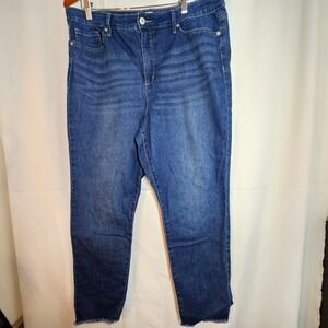 Sofia‎ Jeans by Sofia Vergara Frayed Hem High Waist Dark Wash Size 20